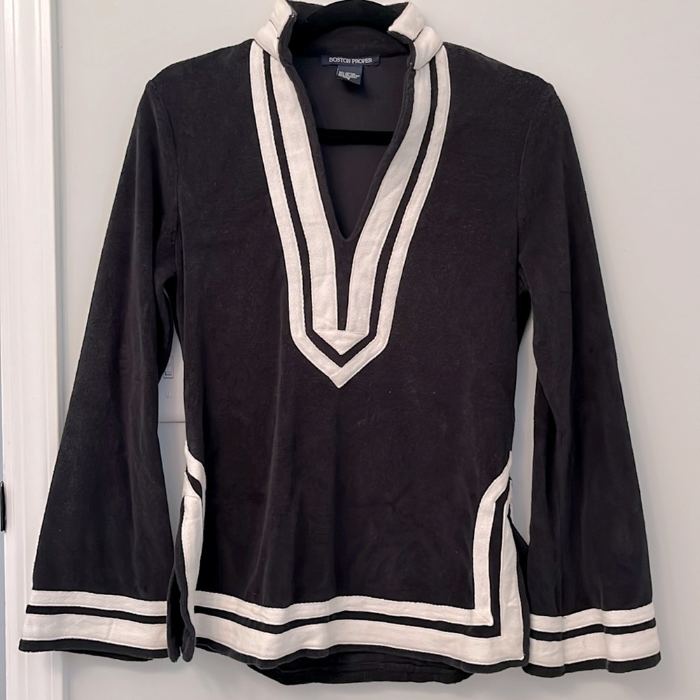 Boston Proper Terry cloth Tunic Top Size Small